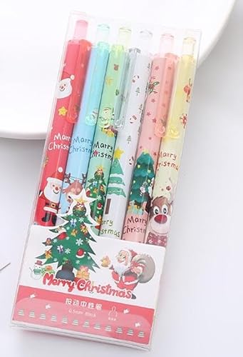 Weihnachts Kugelschreiber,Kugelschreiber Weihnachten,6 Stück Weihnachtsstifte,Weihnachtskugelschreiber,Schneemann Stifte Weihnachtsstifte Set for Weihnachts Schule Weihnachts Geschenke Schreibwaren von Rakiuty