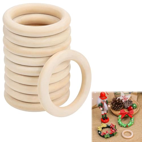 Wood Basteln,Makramee Ringe für DIY,Natürliche Runde Holzkreise,Holz Ringe Natur für DIY,Holzringe zum Basteln,Makramee Holzring,Natürliche Holz Ringe,Holzringe Anhänger Anschlüsse von Rakiuty