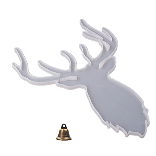 Silikonform mit weihnachtlichem Hirsch für Kopf, Epoxidharz, mit hängendem Anhänger, Türschild, Platte von Ralondbey