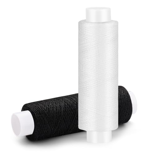 Nähgarn, 200 m, weiß-schwarze Fäden zum Nähen, Polyester-Nähmaschinengarn für Handsteppen, Sticken, Basteln, 2 Stück Nähgarn, 200 m, weiß-schwarze Fäden zum Nähen, Polyester-Nähmaschinengarn für Handsteppen, Sticken, Basteln, 2 Stück von Ramlur