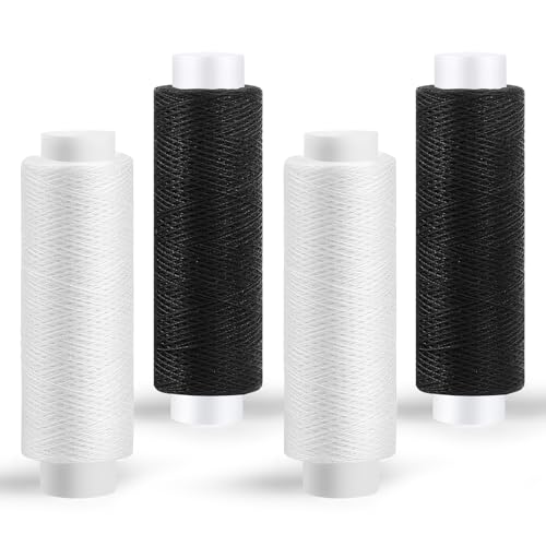 Nähgarn, 4 Stück, 200 m, weiß-schwarze Fäden zum Nähen, Polyester-Nähmaschinengarn für Handsteppen, Sticken, Basteln Nähgarn, 4 Stück, 200 m, weiß-schwarze Fäden zum Nähen, Polyester-Nähmaschinengarn für Handsteppen, Sticken, Basteln von Ramlur
