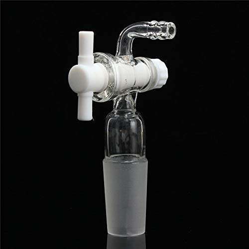 RanDal 24/40 Glass Vacuum Flow Control Adapter Mit Ptfe Stopcock Male Ground Joint To Right Angle Hose Connection 90 Degree Bend von RanDal