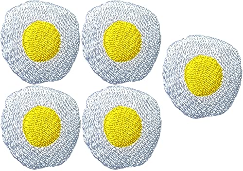 Ranger Return Set mit 5 kleinen niedlichen Mini-Spiegelei-Aufnähern, zum Aufnähen oder Aufbügeln (FRIED-EGG-01-MINI5) von Ranger Return