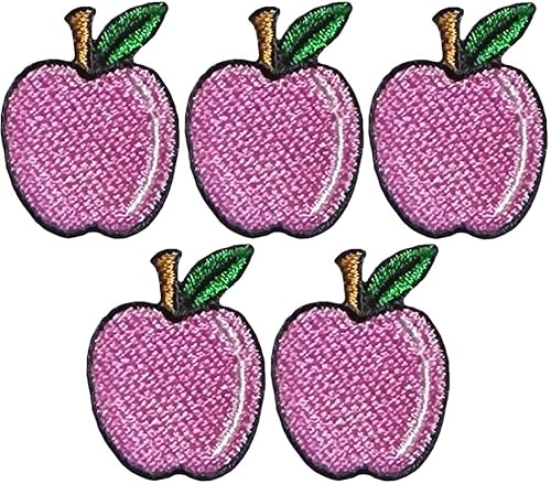 Ranger Return Set mit 5 kleinen niedlichen rosa Früchten, süßen Mini-Aufnäher zum Aufbügeln (APPL-PK-MINI5) von Ranger Return