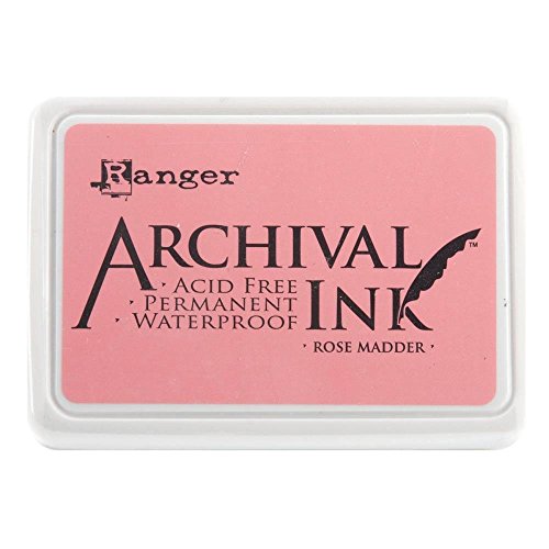 Ranger Archival Ink Stempelkissen - Feinkontur/Wasserfest Rose Madder. Rose Madder von Ranger