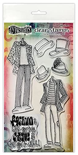 Ranger DYB78371 Dyan Reaveley's Dylusions Couture Stamp Set-Man About Town, Duo-DYB78371, Acryl, Immergrün, Einheitsgröße Ranger DYB78371 Dyan Reaveley's Dylusions Couture Stamp Set-Man About Town, Duo-DYB78371, Acryl, Immergrün, Einheitsgröße von Ranger