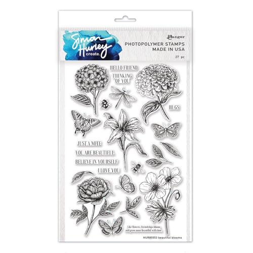 Ranger Simon Hurley Create, Stempel-Set mit schönen Blüten, transparent Ranger Simon Hurley Create, Stempel-Set mit schönen Blüten, transparent von Ranger