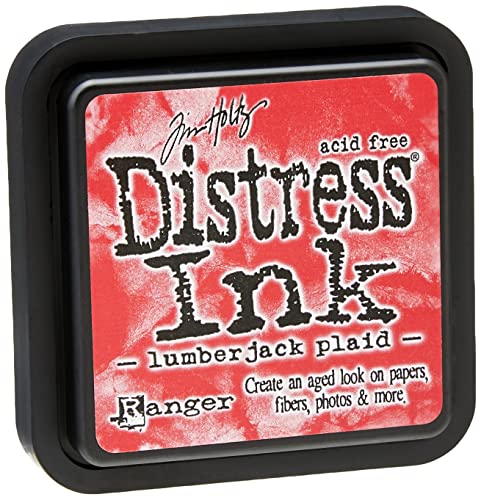 Ranger TIM82354 Tim Holtz Distress Stempelkissen, Holzfällermuster, Lumberjack Plaid, 3 x 3 inch pad von Ranger