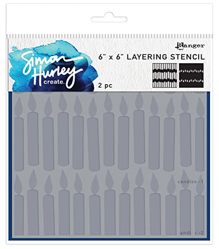 Simon Hurley create. Layering Stencil 6"X6"-Candles von Ranger