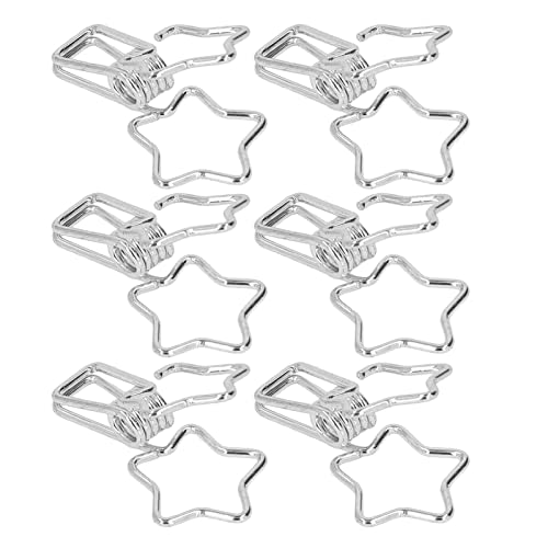 Rankomu Stern-Binder-Clips, Stern-Binder-Clips, 100 Stück, ausgehöhlt, Cartoon-Stil, kleine Büroklammern, starke Klemmdrahtbinder-Clips für Dokumente und Kleidung, Silber Rankomu Stern-Binder-Clips, Stern-Binder-Clips, 100 Stück, ausgehöhlt, Cartoon-Stil, kleine Büroklammern, starke Klemmdrahtbinder-Clips für Dokumente und Kleidung, Silber von Rankomu
