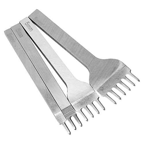 Rankomu Stichmeißel-Set, Lederzinkenstanzer-Set, 4 Stück, Ledermeißel mit 5 mm Abstand, 1, 2, 4, 6 Zähne, polierter Hochgeschwindigkeitsstahl für Handwerk, DIY, Schnitzen Rankomu Stichmeißel-Set, Lederzinkenstanzer-Set, 4 Stück, Ledermeißel mit 5 mm Abstand, 1, 2, 4, 6 Zähne, polierter Hochgeschwindigkeitsstahl für Handwerk, DIY, Schnitzen von Rankomu