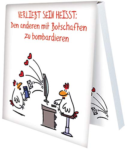 Klebezettel Verliebt sein heisst, den anderen mit Botschaften zu bombardieren Alexander Holzach 7,2 x 7,2 cm 50 Blatt Rannenberg & Friends von Rannenberg & Friends