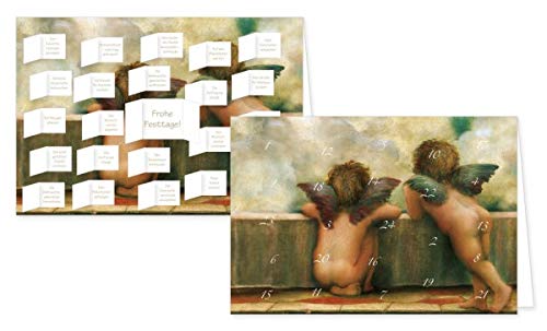 RASW033 - " Engeldoppel " Adventskalender-Doppelkarte - 12,5 x 18,5 cm mit hochwertigem Kuvert von Rannenberg & Friends
