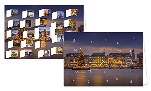 RASW075 -"Hamburg: Venedig des Nordens, Tor zur Welt" Adventskalender-Doppelkarte - 12,5 x 18,5 cm mit hochwertigem Kuvert von Rannenberg & Friends