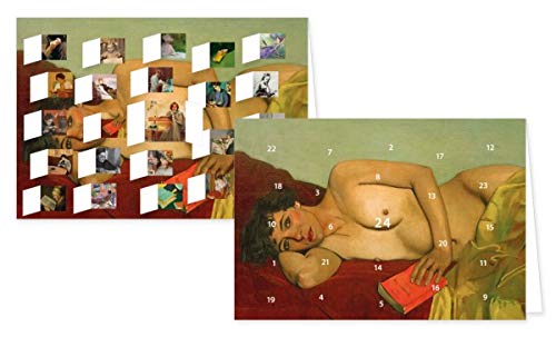 RASW077 - " Lesende Frauen " Adventskalender-Doppelkarte - 12,5 x 18,5 cm mit hochwertigem Kuvert von Rannenberg & Friends