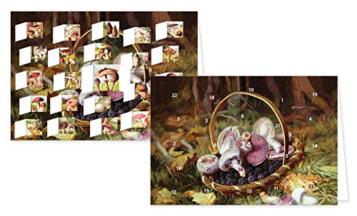 RASW097 -" Pilze" Adventskalender-Doppelkarte - 12,5 x 18,5 cm mit hochwertigem Kuvert von Rannenberg & Friends