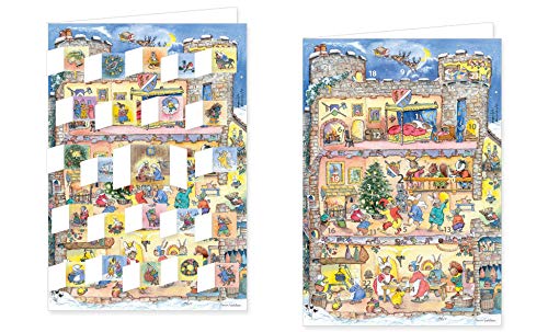 RASW106 -" Hasen Adventskalender" Adventskalender-Doppelkarte - 12,5 x 18,5 cm mit hochwertigem Kuvert von Rannenberg & Friends
