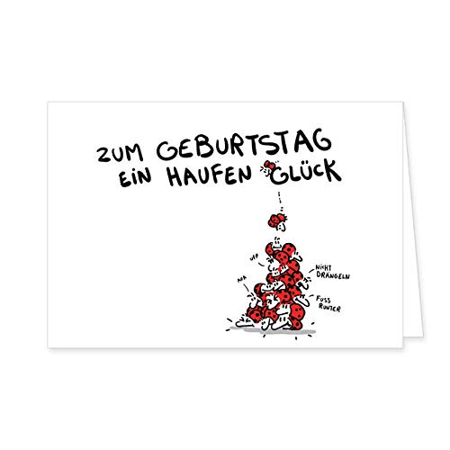 RFD2051 -" Ein Haufen Glück" Geburtstags-Doppelkarte - 12,5 x 18,5 cm mit hochwertigem Kuvert von Rannenberg & Friends