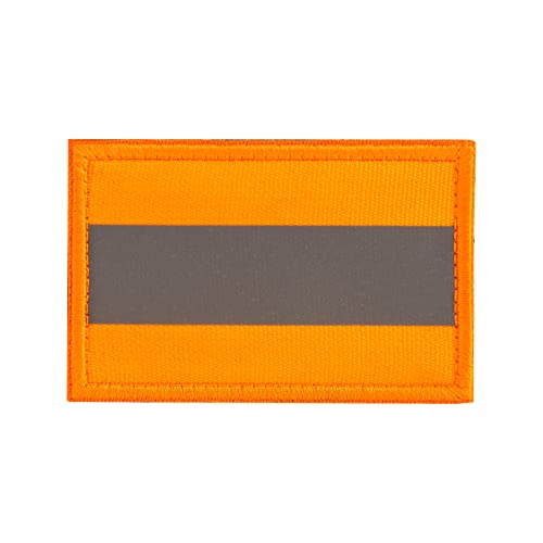 Ranstac Reflektierend Hakenband Emblem Moral Patch Bestickter Applikation Haken & Schlaufe Emblem 5,3CM Breit 8CM Lang CJ/SQZ-05(Orange) von Ranstac