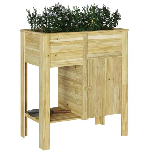 Rantry Gartenhochbeet mit Stauraum 85x46x96 cm behandeltes Holz Kiefer von Rantry