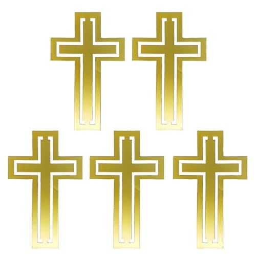 5 Blatt Gold Glitzer Aufkleber Kreuz Muster Metall Aufkleber Selbstklebende Handyhülle Dekorative Aufkleber für DIY Handwerk Epoxidharz Füllstoffe und Dekorationen von Ranuw
