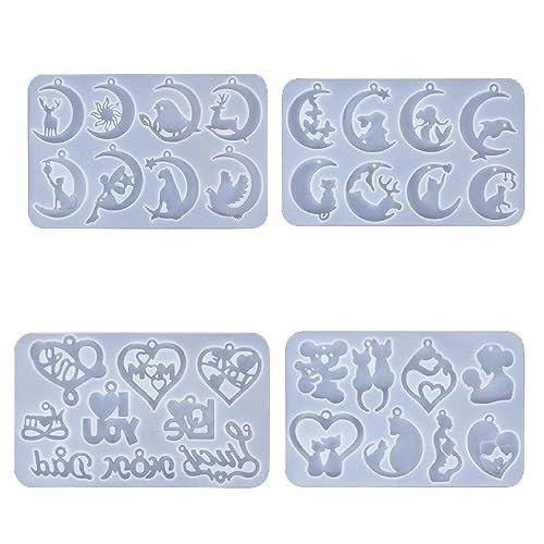 Harz Ohrring Formen DIY Kristall Epoxy Form Mond Katze Sterne Herz Schmuck Silikonform Für Herstellung Ohrring Anhänger Handwerk Kristall Ohrring Anhänger Formen Silikonform Für Harz Handwerk von Ranuw