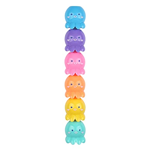 Mini-Textmarker in Oktopus-Form, für Jungen, Mädchen, Studenten, Lernen, Lesen, Zeichnen, Kritzeln, Spitze, Marker, Textmarker, 5 leuchtende Farben von Ranuw