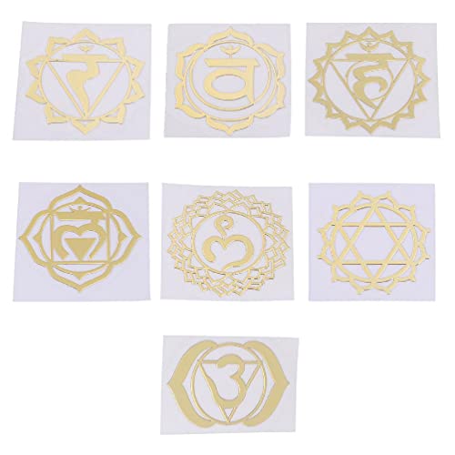 Ranuw 7 Stück heilige Geometrie Metallaufkleber zarte Blume des Lebens Chakren Aufkleber Pyramide Meditation Kunst Harz Füllstoff Versorgung Harz Füllstoff Charms von Homry