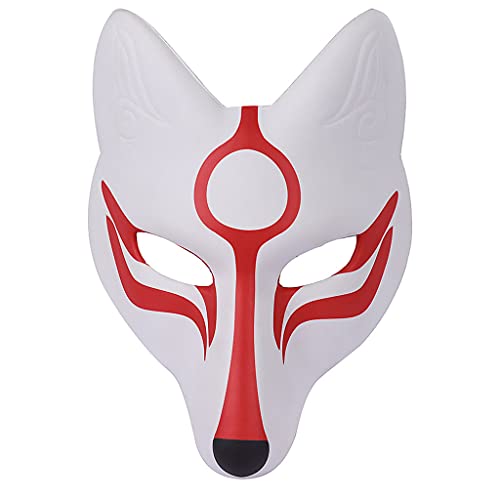 Ranuw Pu Leder Füchse Party Japanische Cosplay Maske Maskerade Festival Cosplay Kostüm Prons Zubehör Maskerade Bilder von Ranuw