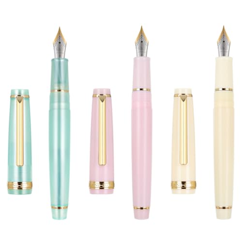Ranvi 3er-Set Jinhao 82 Füllfederhalter Blau, Rosa, Weiß, Iridium-Feinfeder mit Goldrand und Konverterset Ranvi 3er-Set Jinhao 82 Füllfederhalter Blau, Rosa, Weiß, Iridium-Feinfeder mit Goldrand und Konverterset von Ranvi