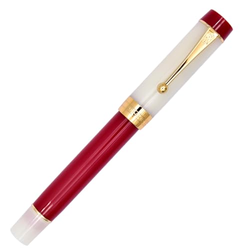 Ranvi Jinhao 100 Füllfederhalter, Feine Feder, Goldbesatz, Kugelclip, Rot von Ranvi