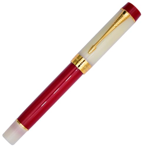 Ranvi Jinhao 100 Füllfederhalter, Mittlere Feder, Goldbesatz, Rot von Ranvi