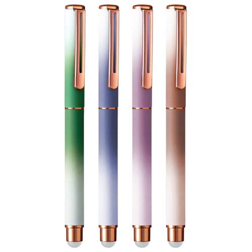 Ranvi Löschbarer Füllfederhalter, 8 Stück, austauschbare Tintenpatrone, mit Radiergummi, extra feine Spitze, 0,38 mm von Ranvi