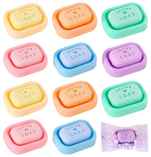 Ranvi Seifen-Radiergummi-Set, 12 Radiergummis für Belohnungen im Klassenzimmer, Preise und Partygeschenke von Ranvi