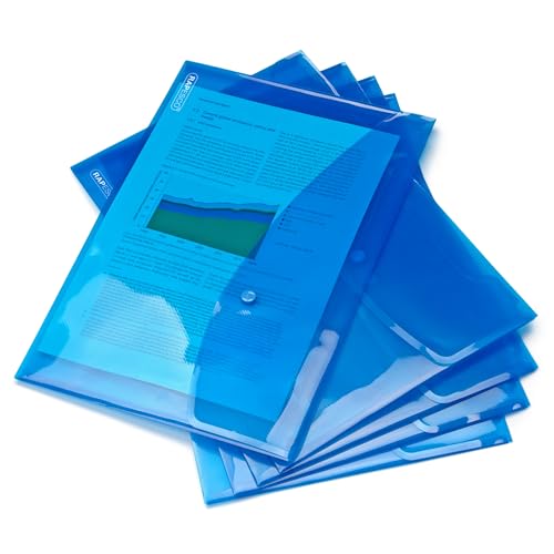 Rapesco 0687 Dokumentenmappe mit Druckknopf, A4+ / Foolscap, Transparent Blau, 5 Stück Rapesco 0687 Dokumentenmappe mit Druckknopf, A4+ / Foolscap, Transparent Blau, 5 Stück von Rapesco