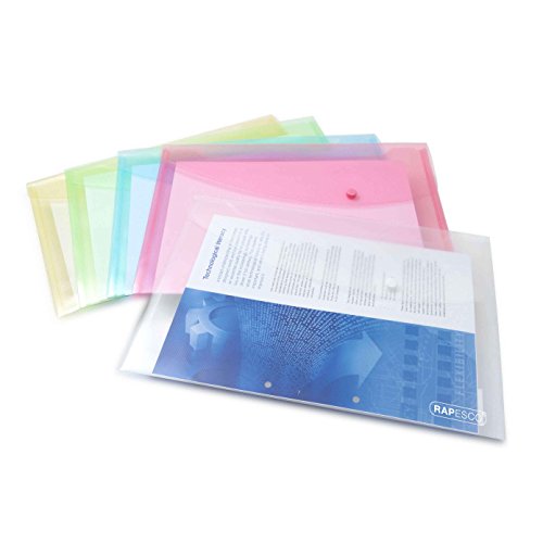 Rapesco 0696 Dokumentenmappe mit Druckknopf, A4+ / Foolscap, unterschiedliche Transparente Pastellfarben, 5 Stück Rapesco 0696 Dokumentenmappe mit Druckknopf, A4+ / Foolscap, unterschiedliche Transparente Pastellfarben, 5 Stück von Rapesco