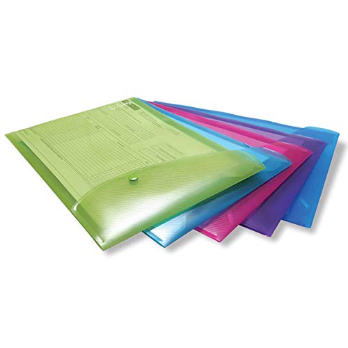 Rapesco 0698 Sammelmappe mit Druckknopf, A4+, Sortierte Transparente Farben, 5 Stück Rapesco 0698 Sammelmappe mit Druckknopf, A4+, Sortierte Transparente Farben, 5 Stück von Rapesco