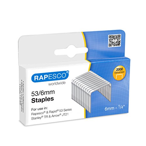 Rapesco 0751 53/6mm verzinkte Tackerklammern, 2000 Stück von Rapesco