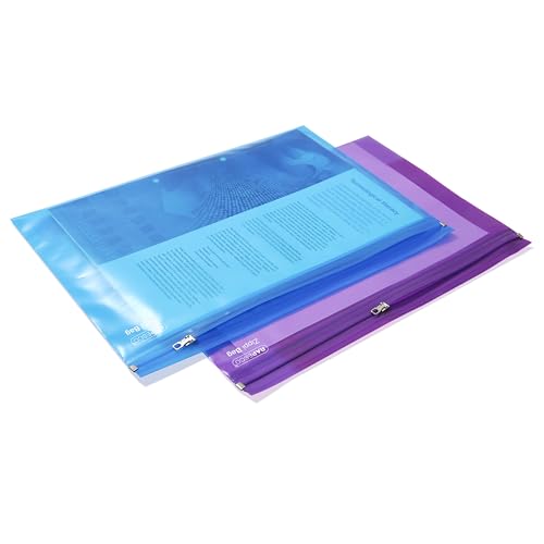 Rapesco 0798 Reißverschlussbeutel mit Metallreißverschluss, A4+, Blau und Lila Transparent, 25 Stück Rapesco 0798 Reißverschlussbeutel mit Metallreißverschluss, A4+, Blau und Lila Transparent, 25 Stück von Rapesco