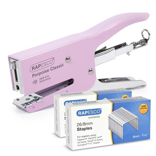 Rapesco 1356A Porpoise Classic Heftzange mit 10.000 Heftklammern des Typs 26/8 mm, 45 Blatt Kapazität, Rosa Rapesco 1356A Porpoise Classic Heftzange mit 10.000 Heftklammern des Typs 26/8 mm, 45 Blatt Kapazität, Rosa von Rapesco