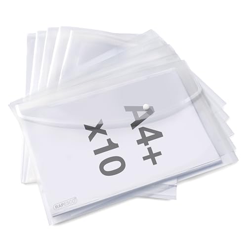 Rapesco 1816 ECO Dokumentenmappe mit Druckknopf, A4, Transparent, 10 Stück Rapesco 1816 ECO Dokumentenmappe mit Druckknopf, A4, Transparent, 10 Stück von Rapesco