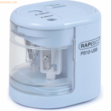 Rapesco Anpitzer PS12-USB elektrisch hellblau Rapesco Anpitzer PS12-USB elektrisch hellblau von Rapesco