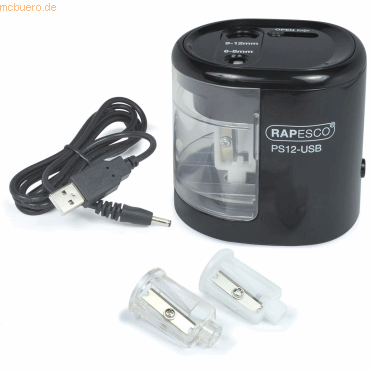 Rapesco Anspitzer PS12-USB elektrisch schwarz von Rapesco