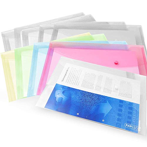 Rapesco Dokumententasche mit Druckknopf, A4 Pastell und transparent Farben – Pack von 10–0695/0696 Rapesco Dokumententasche mit Druckknopf, A4 Pastell und transparent Farben – Pack von 10–0695/0696 von Rapesco