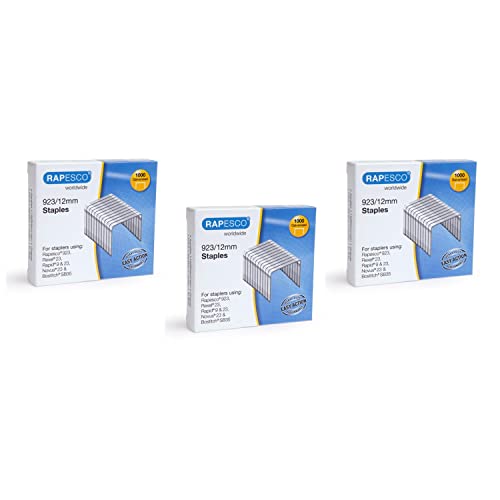 Rapesco Heftklammern, verzinkt, 923/12 mm, Typ 23, 3 Packungen mit je 1000 Stück Rapesco Heftklammern, verzinkt, 923/12 mm, Typ 23, 3 Packungen mit je 1000 Stück von Rapesco