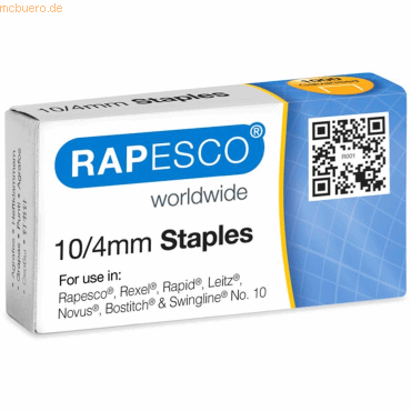 Rapesco Heftklammern 10/4mm VE=1000 Stück von Rapesco