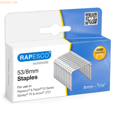 Rapesco Heftklammern 53/8mm VE=2000 Stück von Rapesco