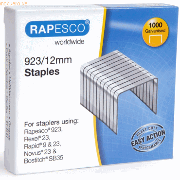 Rapesco Heftklammern 923/12mm VE=1000 Stück von Rapesco