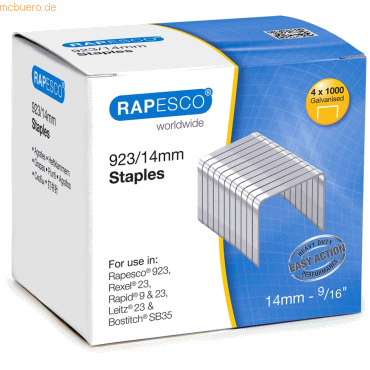 Rapesco Heftklammern 923/14mm VE=4x1000 Stück von Rapesco