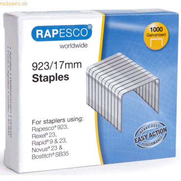 Rapesco Heftklammern 923/17mm VE=1000 Stück von Rapesco